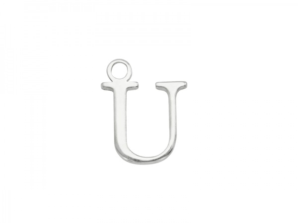 Sterling Silver Alphabet Charm ~ U