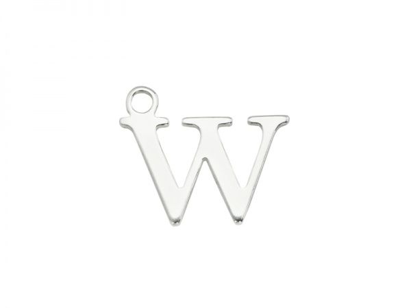 Sterling Silver Alphabet Charm ~ W