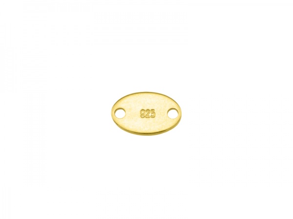 Gold Plated Vermeil Silver 925 Stamped Connector 8mm