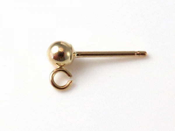 Two Earring Back Replacements, Threaded 14K Solid Yellow Gold, .032