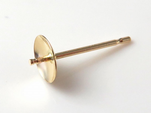 14K Gold Ear Post with Cup and Peg 5mm