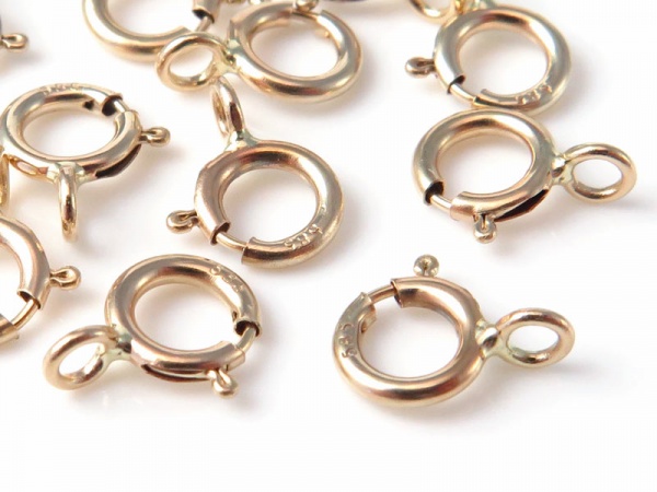 14K Gold Spring Ring Clasp w/Closed Ring 5mm