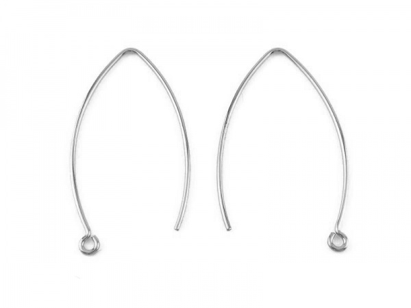 Sterling Silver V Shape Ear Wire 32mm ~ PAIR