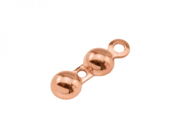 Rose Gold Plated Vermeil Silver Clamshell Bead Tip 4mm