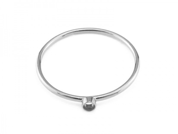 Sterling Silver Bezel Ring 2mm ~ Size J