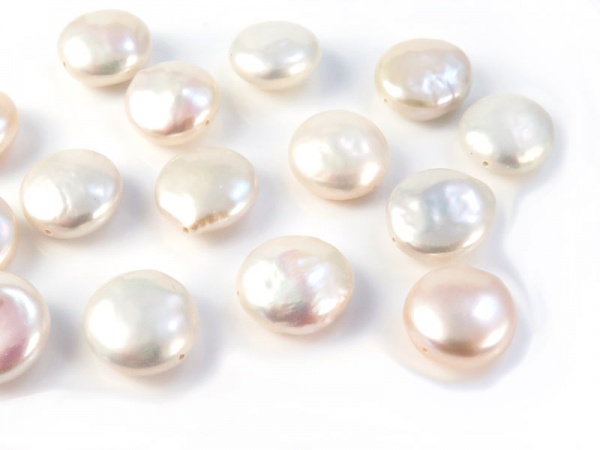 Freshwater Pearl Coin Bead 12mm ~ SINGLE