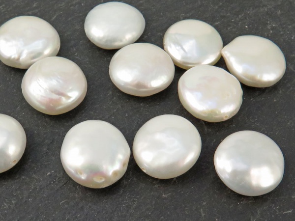 Freshwater Pearl Coin Bead 12mm ~ SINGLE