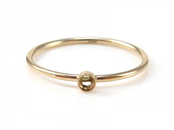 14K Gold Bezel Ring 2mm ~ Size J