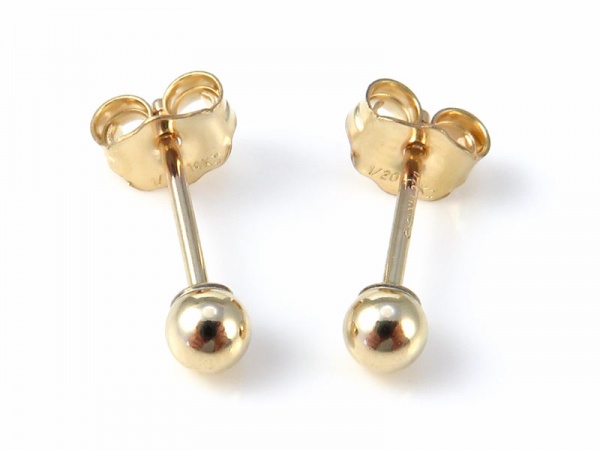 Gold Filled Ball Ear Studs 3mm ~ PAIR