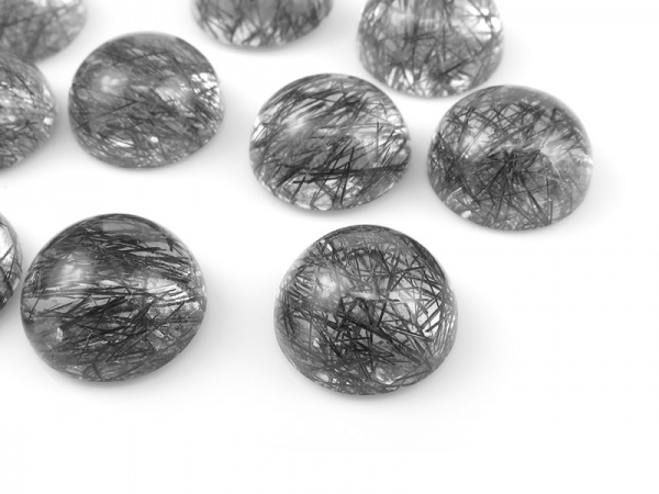 Tourmalinated Quartz Round Cabochon ~ Various Sizes