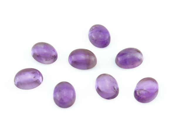 Natural African Amethyst 8mm Heart Cabochon Set Of 3 – Eye Clean, Purple