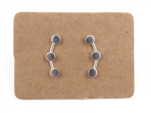 Sterling Silver Circle Ear Creeper Studs ~ PAIR