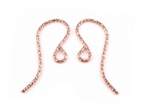 Rose Gold Filled Sparkle Ear Wire ~ PAIR
