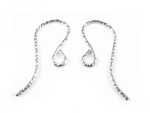 Sterling Silver Sparkle Ear Wire ~ PAIR