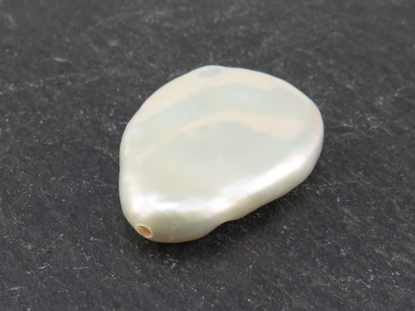 Freshwater Pearl Ivory Pear Bead 19-22mm ~ Half Drilled ~ SINGLE