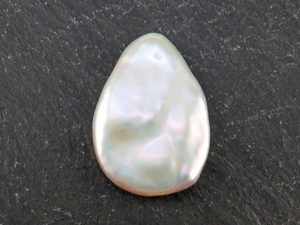 Freshwater Pearl Ivory Pear Bead 19-22mm ~ Half Drilled ~ SINGLE