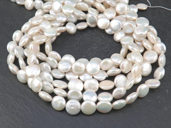 Freshwater Pearl Coin Beads 10.5-11.5mm ~ 16'' Strand