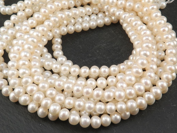 Freshwater Pearl Ivory Potato Beads 4.5-5mm ~ 15.5'' Strand