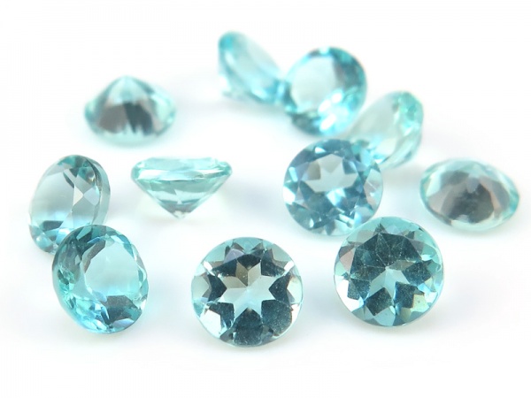 Ocean Blue Apatite Faceted Round ~ Various Sizes