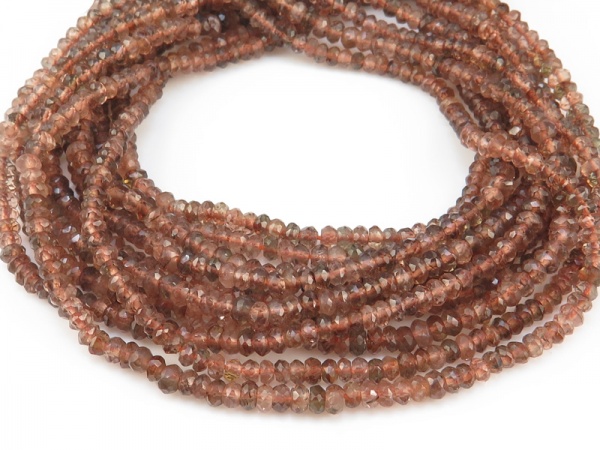 AA Andalusite Micro-Faceted Rondelles 2.75mm ~ 13'' Strand