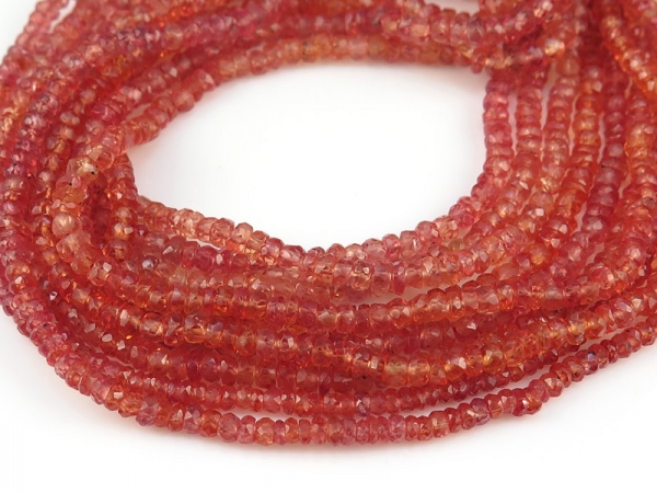 AA Red Sapphire Faceted Rondelles 2.5-3mm ~ 17'' Strand