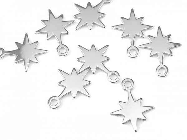 Sterling Silver Pole Star Charm 9mm