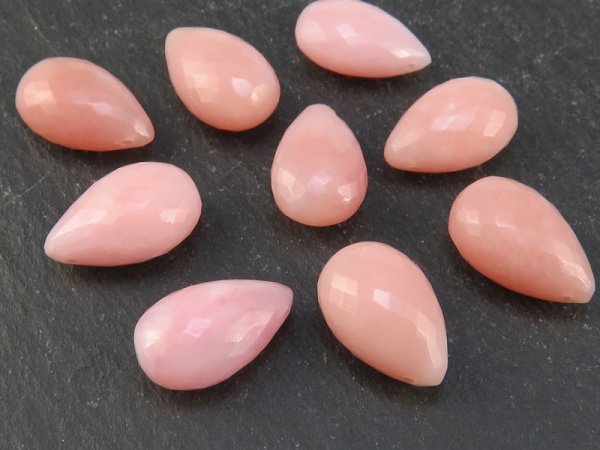 AA+ Pink Opal Micro-Faceted Pear Briolette ~ Various Sizes