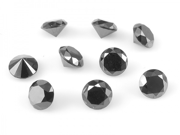 Black Diamond Faceted Round ~ Various Sizes