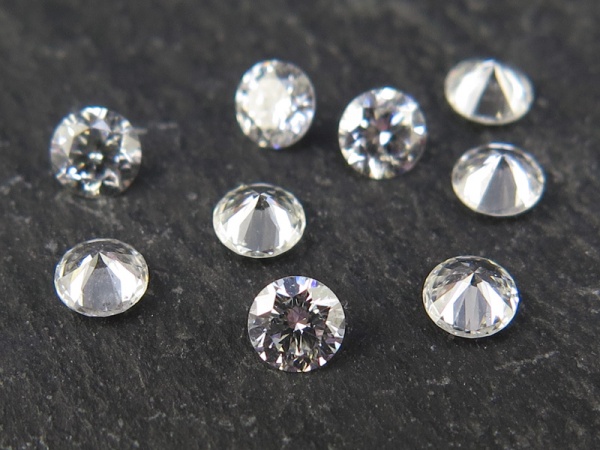 White Diamond Faceted Round ~ Various Sizes