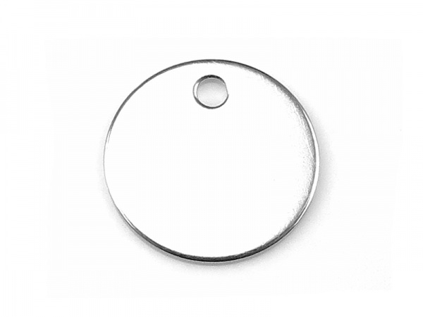 Sterling Silver Round Tag 8mm ~ Optional Engraving
