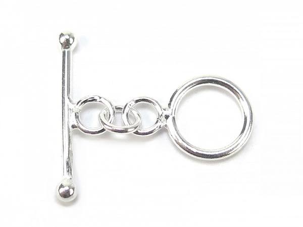 W09  10Sets Silver Tone Hook Toggle Clasps 15x38mm Wholesale