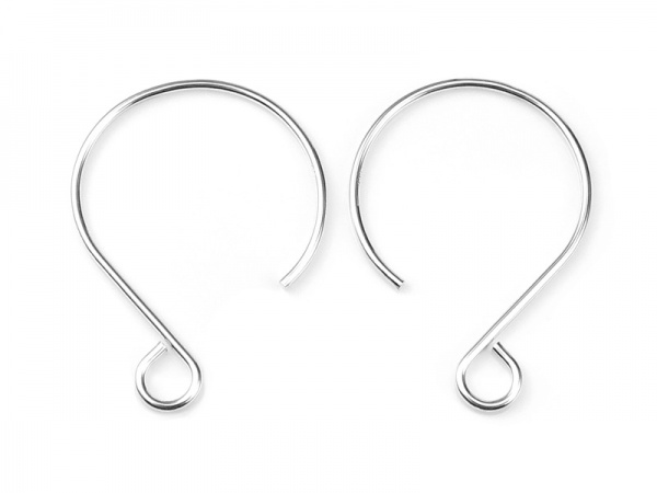 Sterling Silver Round Ear Wire 25mm ~ PAIR