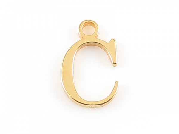 Gold Vermeil Alphabet Charm ~ C