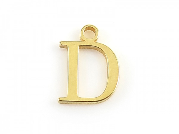 Gold Vermeil Alphabet Charm ~ D