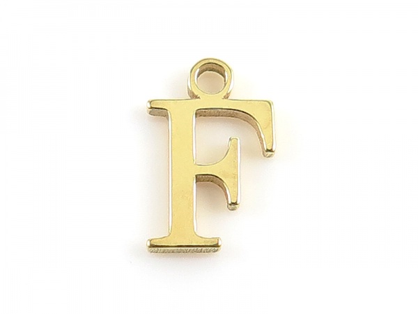 Gold Vermeil Alphabet Charm ~ F