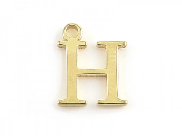 Gold Vermeil Alphabet Charm ~ H