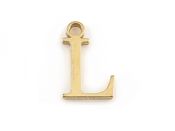Gold Vermeil Alphabet Charm ~ L