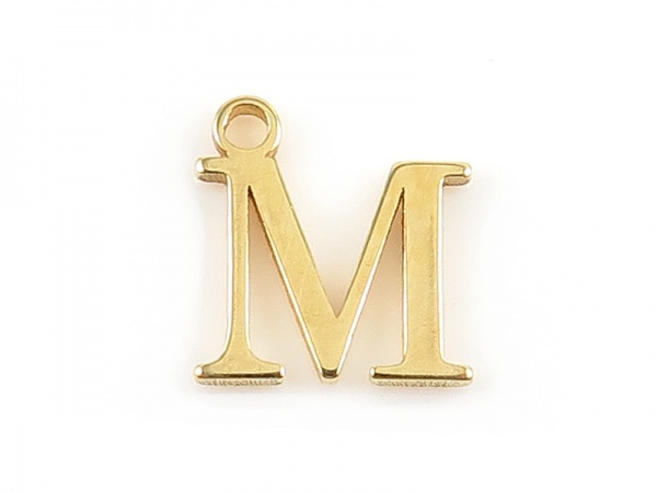 Gold Vermeil Alphabet Charm ~ M