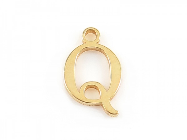 Gold Vermeil Alphabet Charm ~ Q