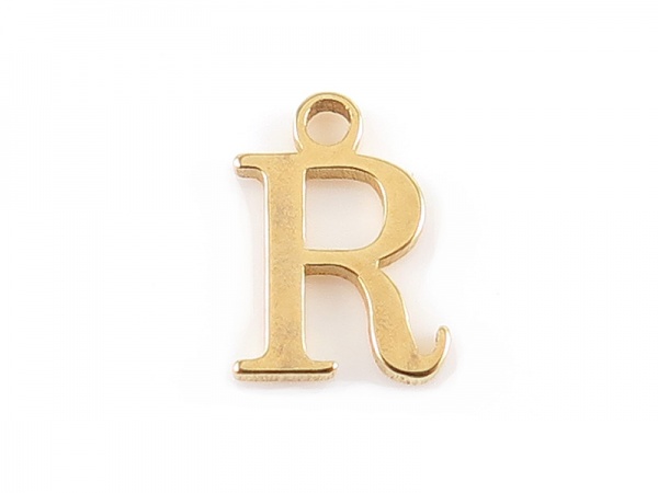 Gold Vermeil Alphabet Charm ~ R
