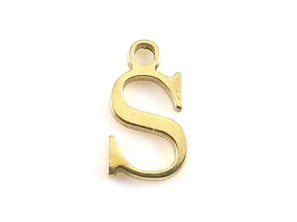 Gold Vermeil Alphabet Charm ~ S