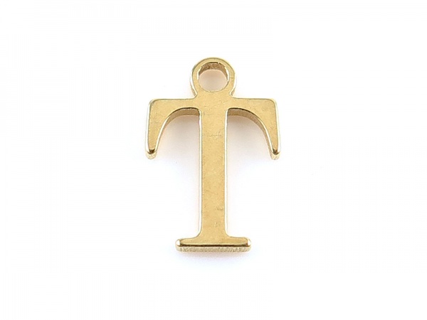 Gold Vermeil Alphabet Charm ~ T