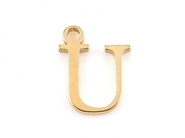 Gold Vermeil Alphabet Charm ~ U