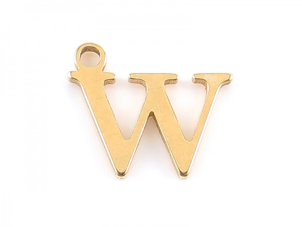 Gold Vermeil Alphabet Charm ~ W