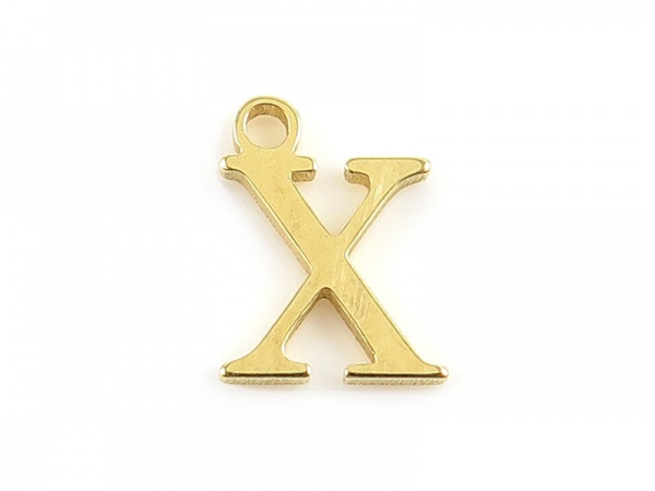 Gold Vermeil Alphabet Charm ~ X