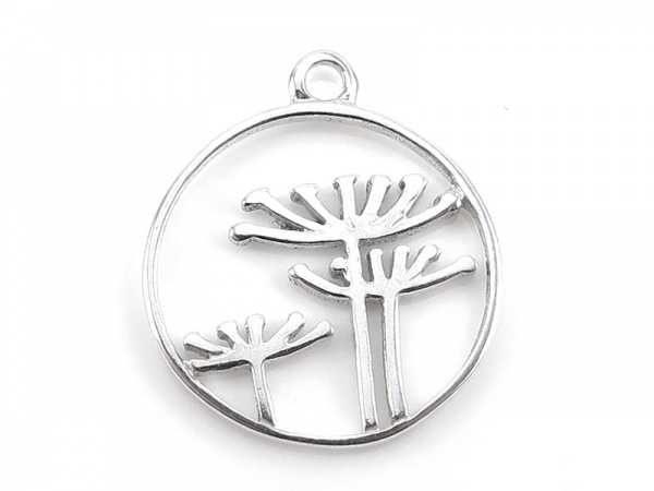 Sterling Silver Queen Anne's Lace Flower Pendant 15mm