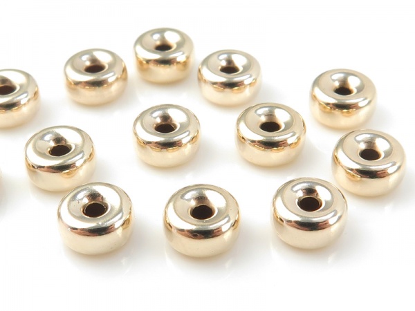 14K Gold Smooth Rondelle Bead 5mm