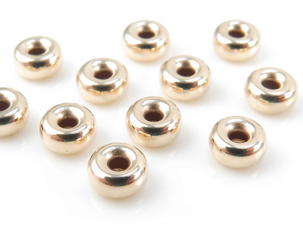14K Gold Smooth Rondelle Bead 4mm