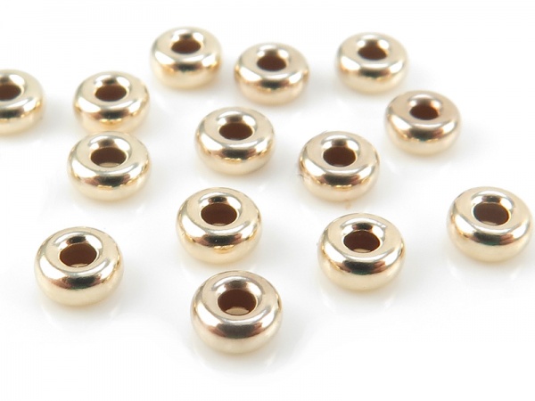 14K Gold Smooth Rondelle Bead 3.25mm