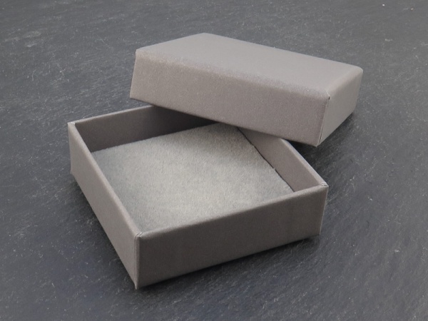 Earring/Pendant Box with Foam Insert ~ Grey ~ 55mm x 55mm